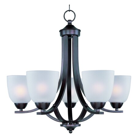 Maxim Five Light Oil Rubbed Bronze Frosted Glass Up Chandelier 11225FTOI